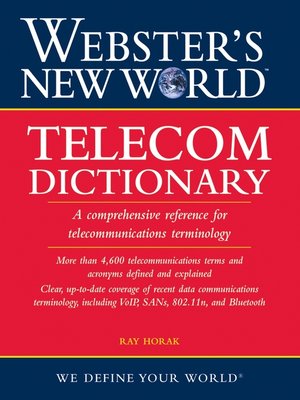 cover image of Webster's New World Telecom Dictionary